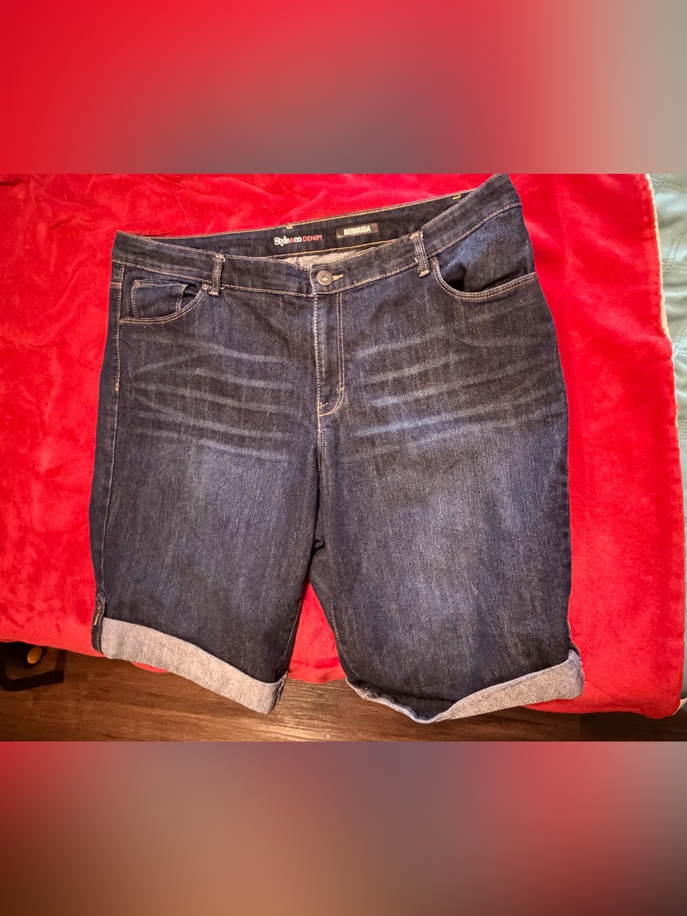 Style & co Denim Bermuda Shorts - Dark Indigo Blue size 20w